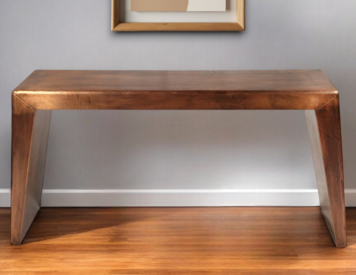 60" Copper Aluminum Sled Console Table