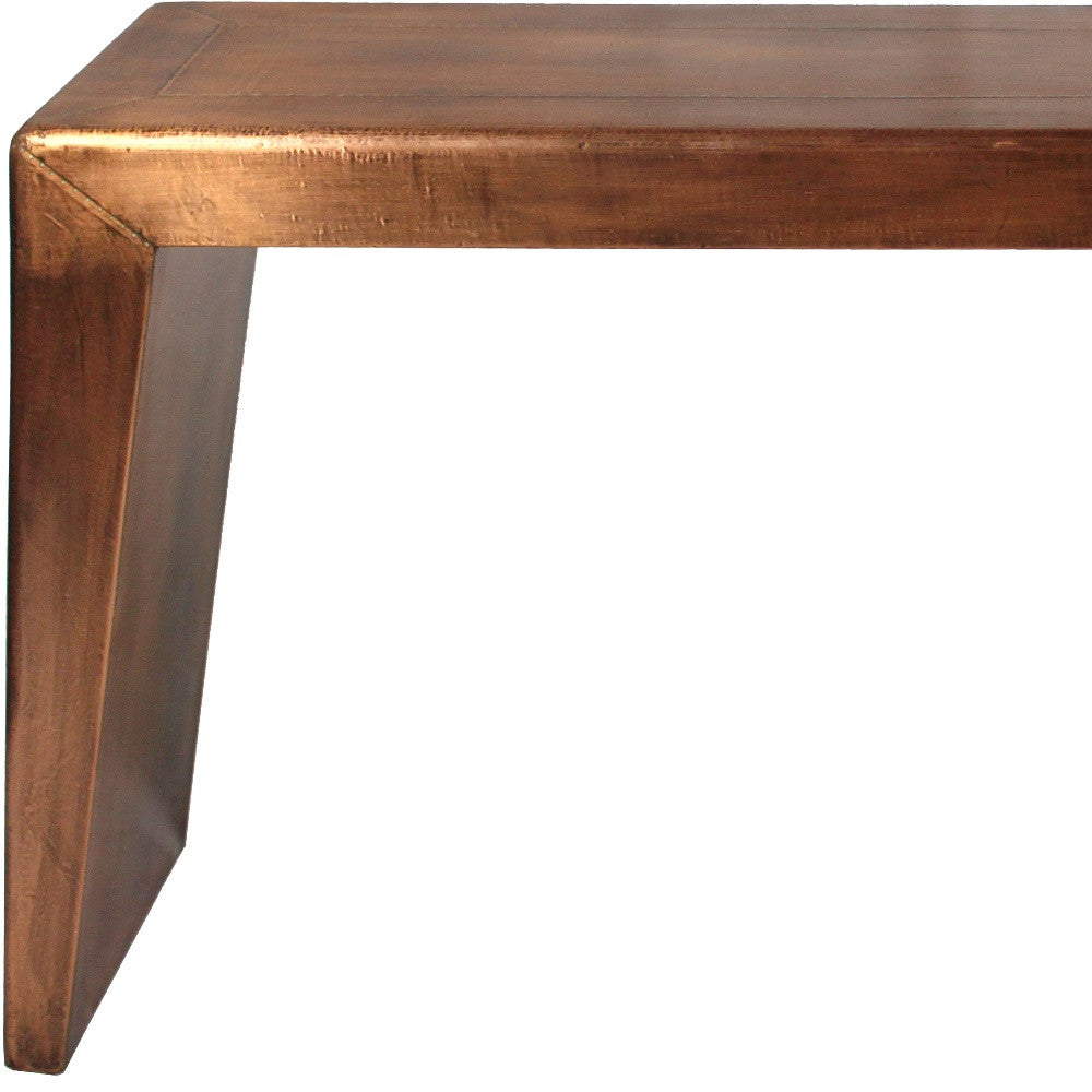 60" Copper Aluminum Sled Console Table