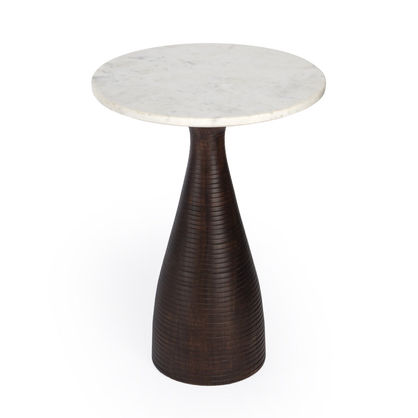 22" Brown Marble Round End Table