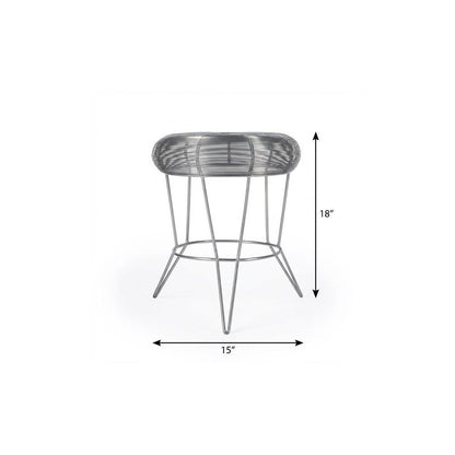 18" silver wire round end table