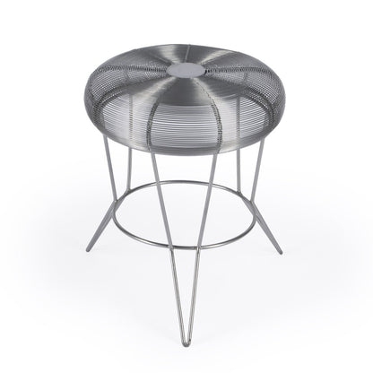 18-inch silver wire round end table