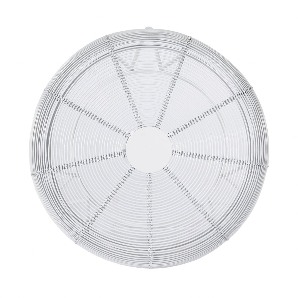 18" White Wire Round-Top End Table
