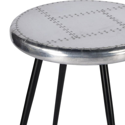 23" Silver Round End Table