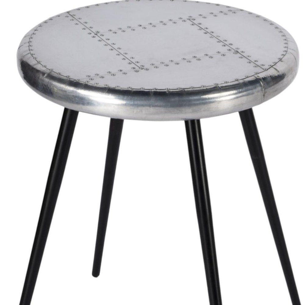 23" Silver Round End Table