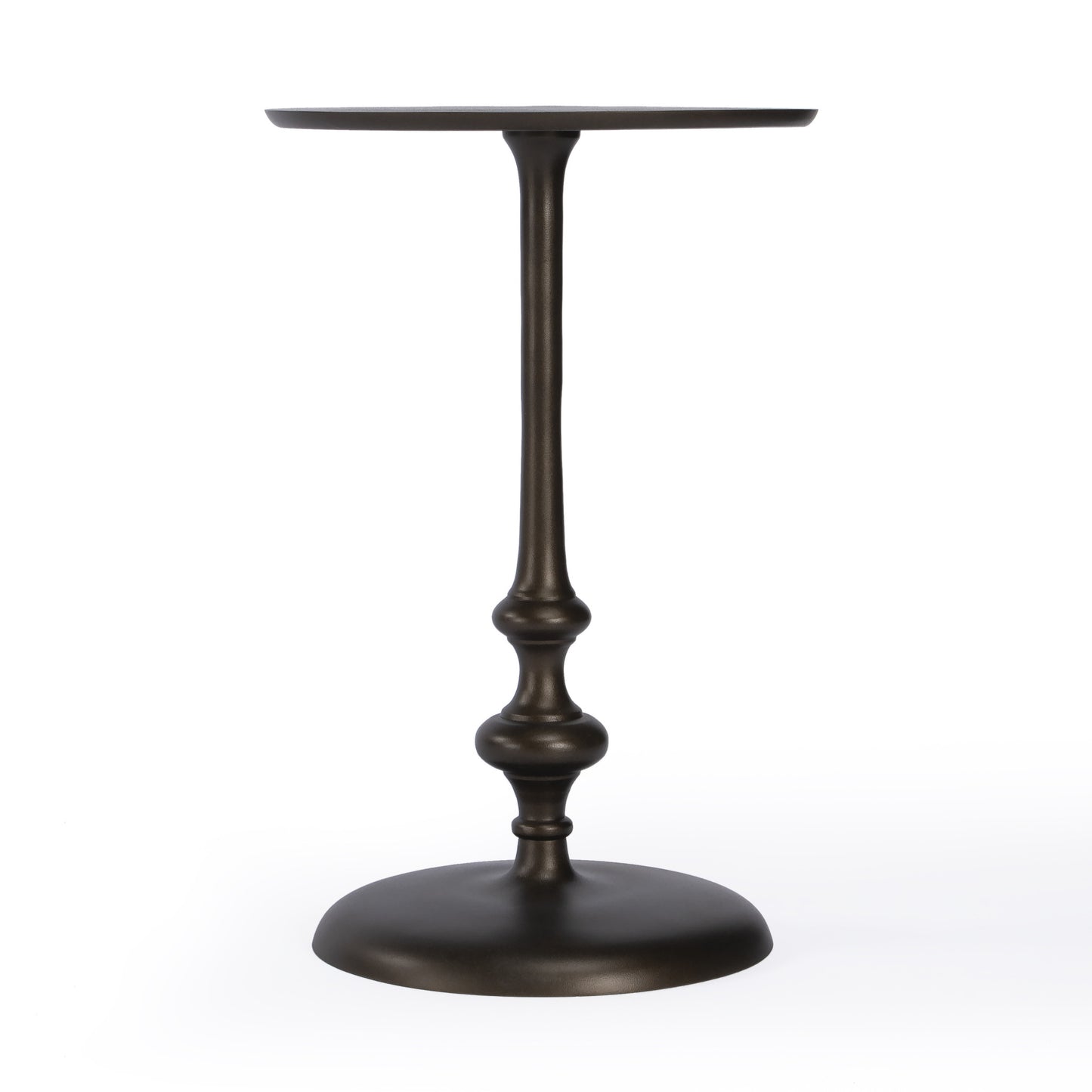 18" Dark Burnished Bronze Aluminum Round Top Pedestal End Table