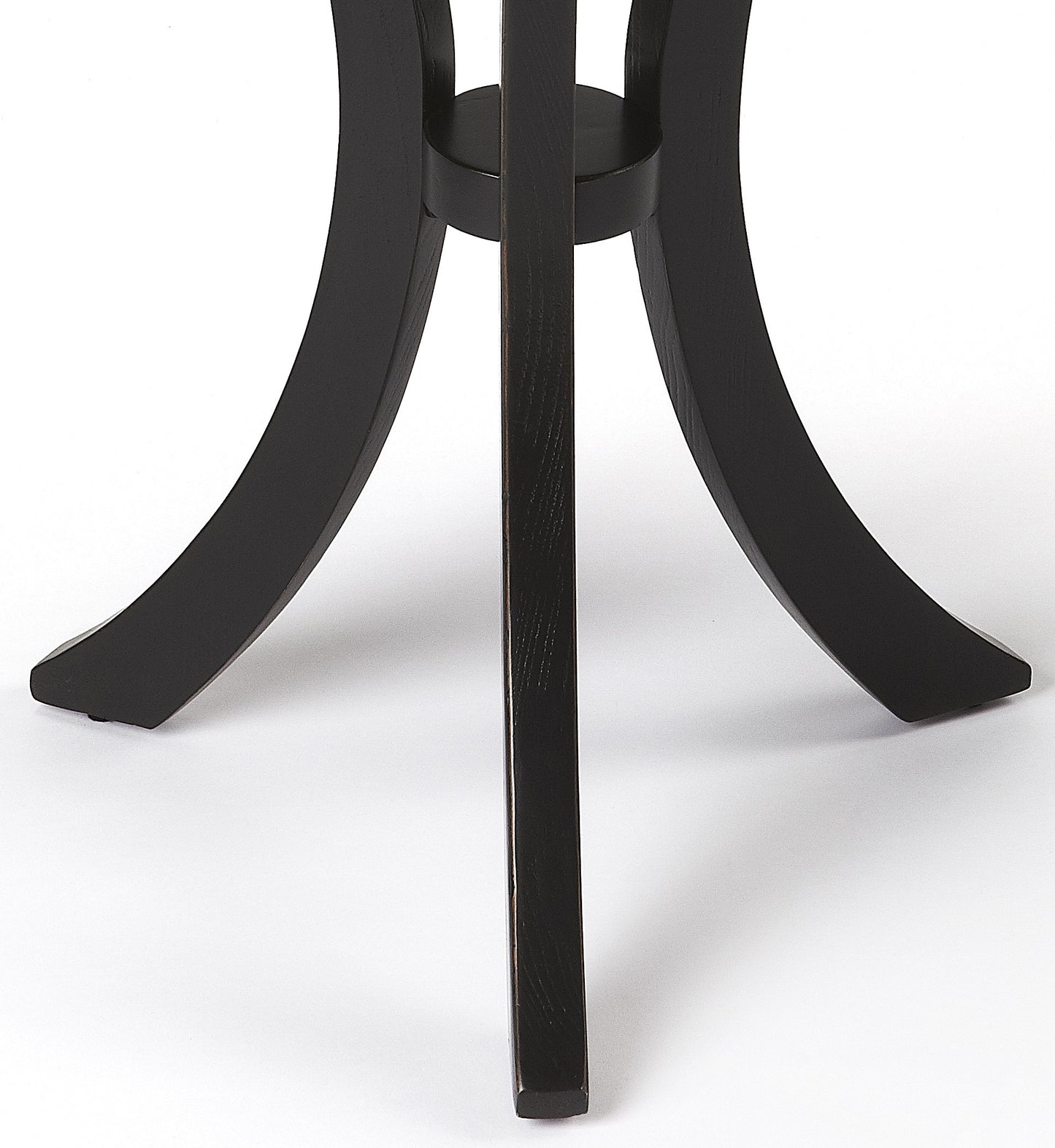 26" Black Manufactured Wood Round End Table