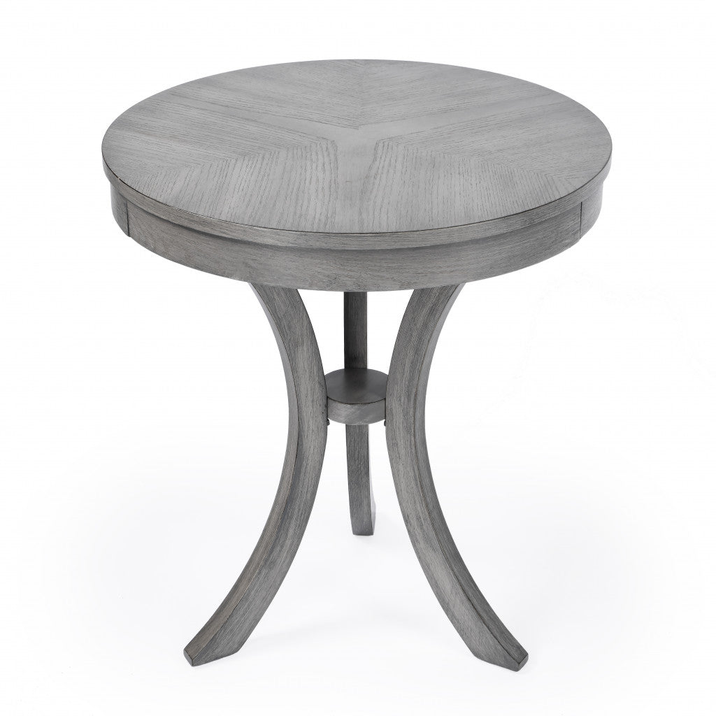 26" Gray Manufactured Wood Round End Table