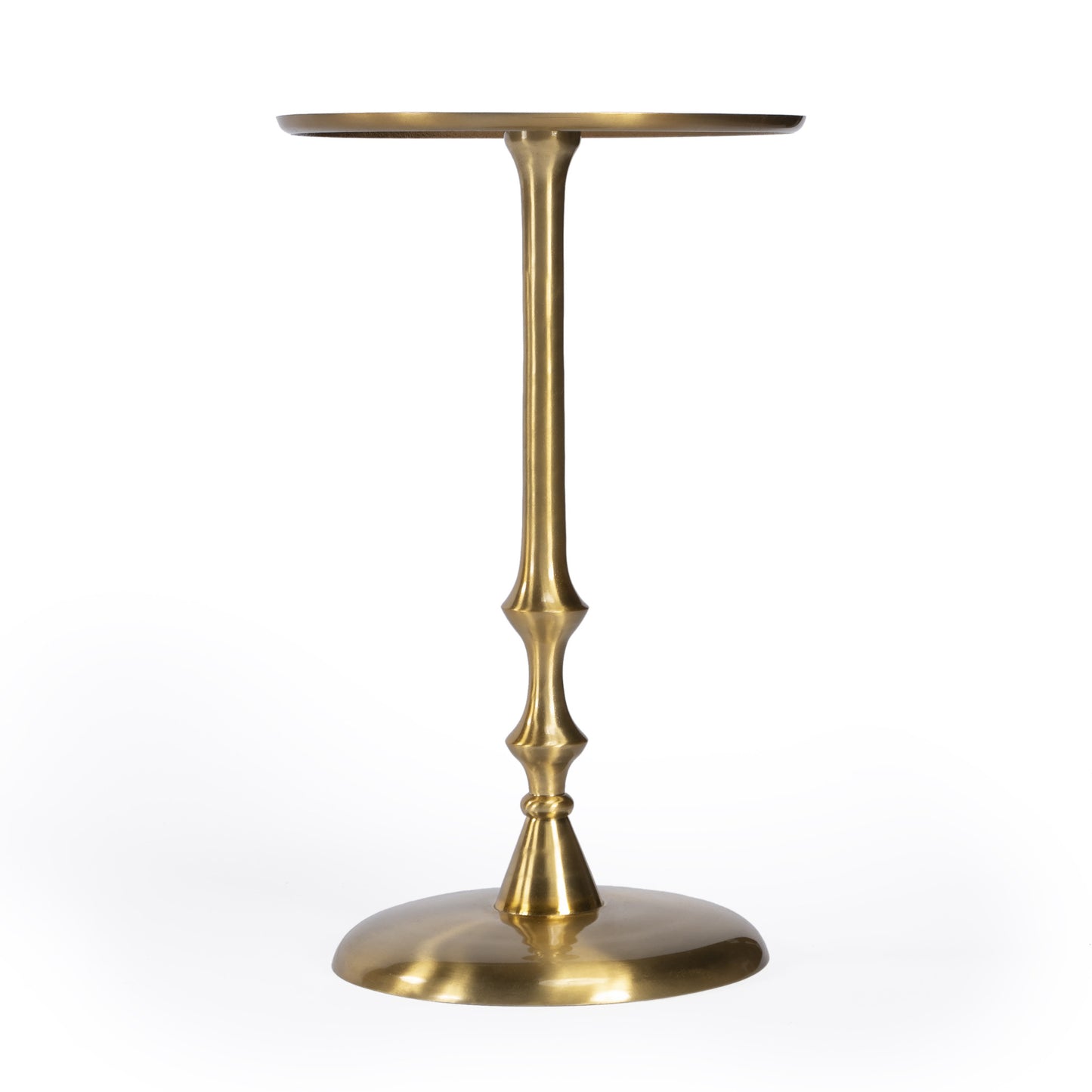 19" Gold Aluminum Round Pedestal End Table