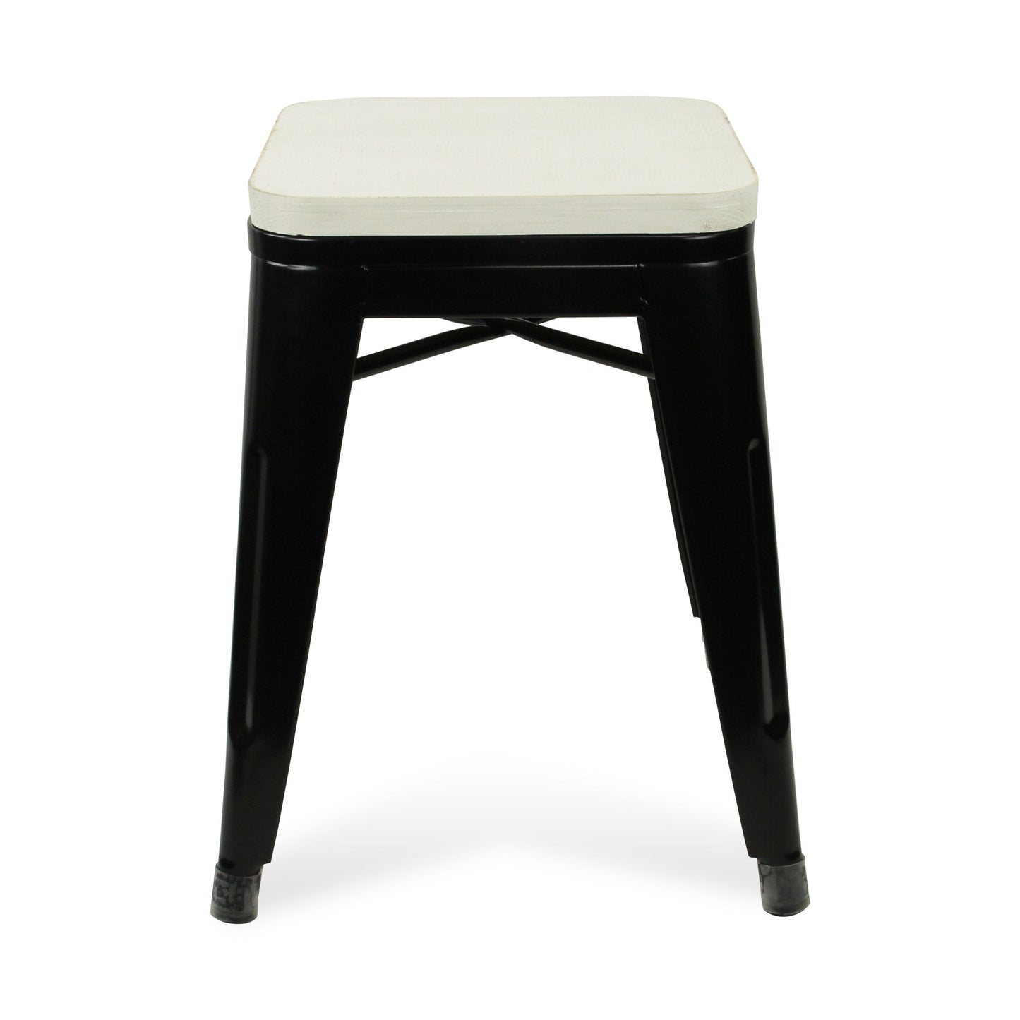 18 " White And Black Steel Backless Bar Chair