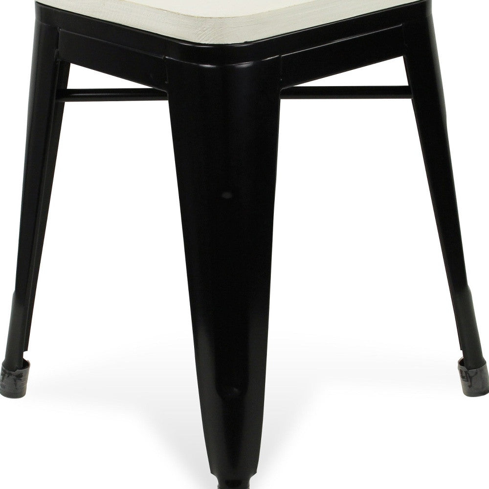 18 " White And Black Steel Backless Bar Chair