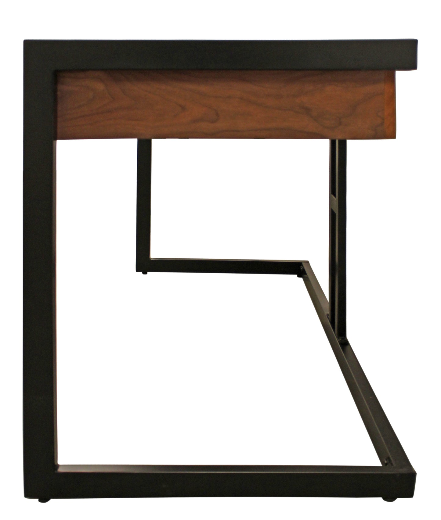 54" Natural And Black Mango Solid Wood Writing Desk With Three Drawers