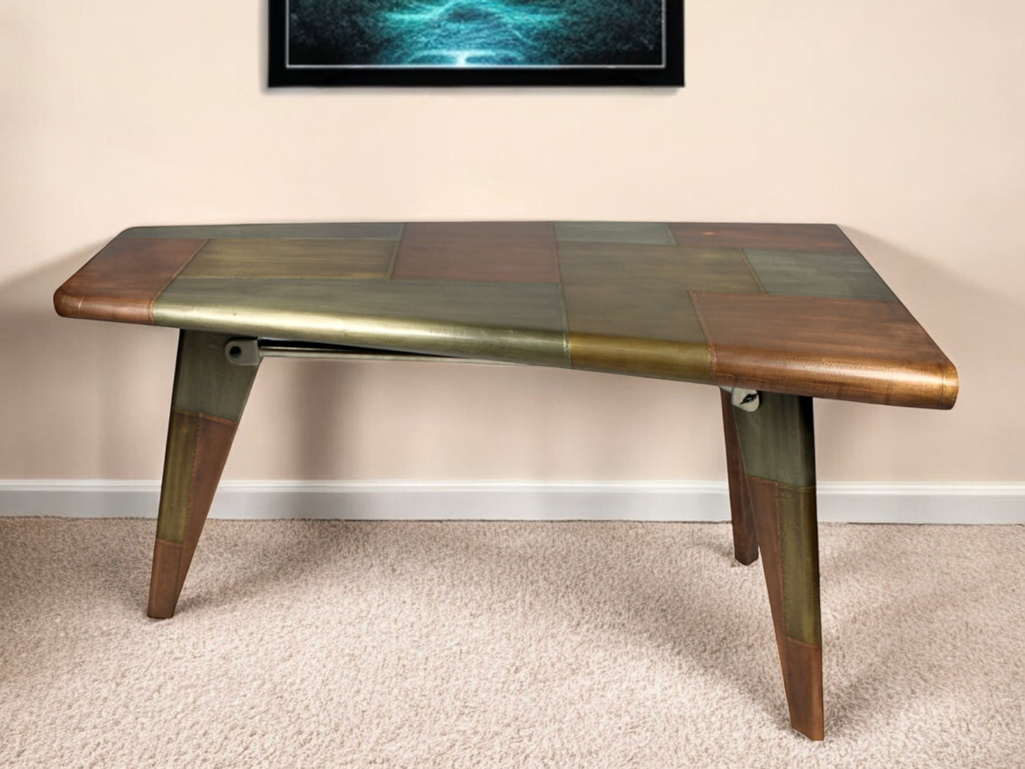 55" Copper Aluminum Writing Desk