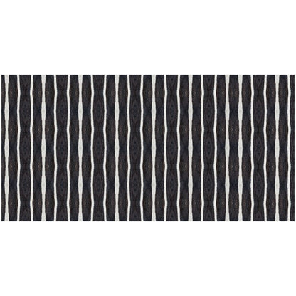 2' X 4' Black And White Modern Stripe Printed Vinyl Area Rug with UV Protection