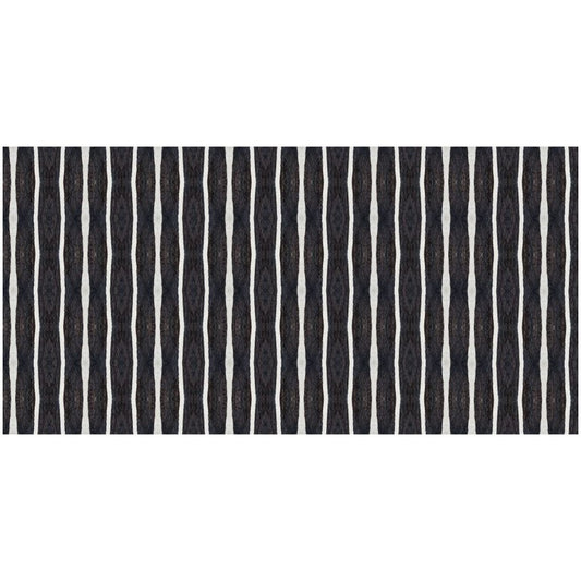 2' X 4' Black And White Modern Stripe Printed Vinyl Area Rug with UV Protection