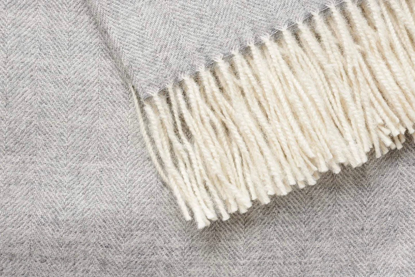 Gray Woven Wool Reversable Throw