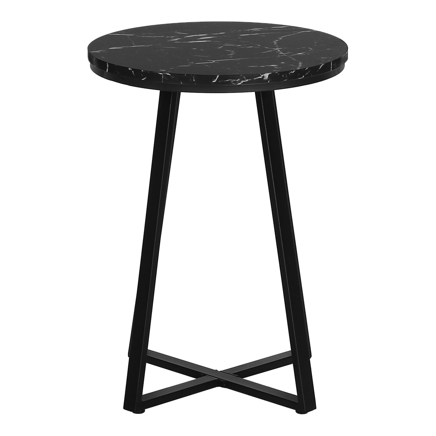 22" Black Round End Table