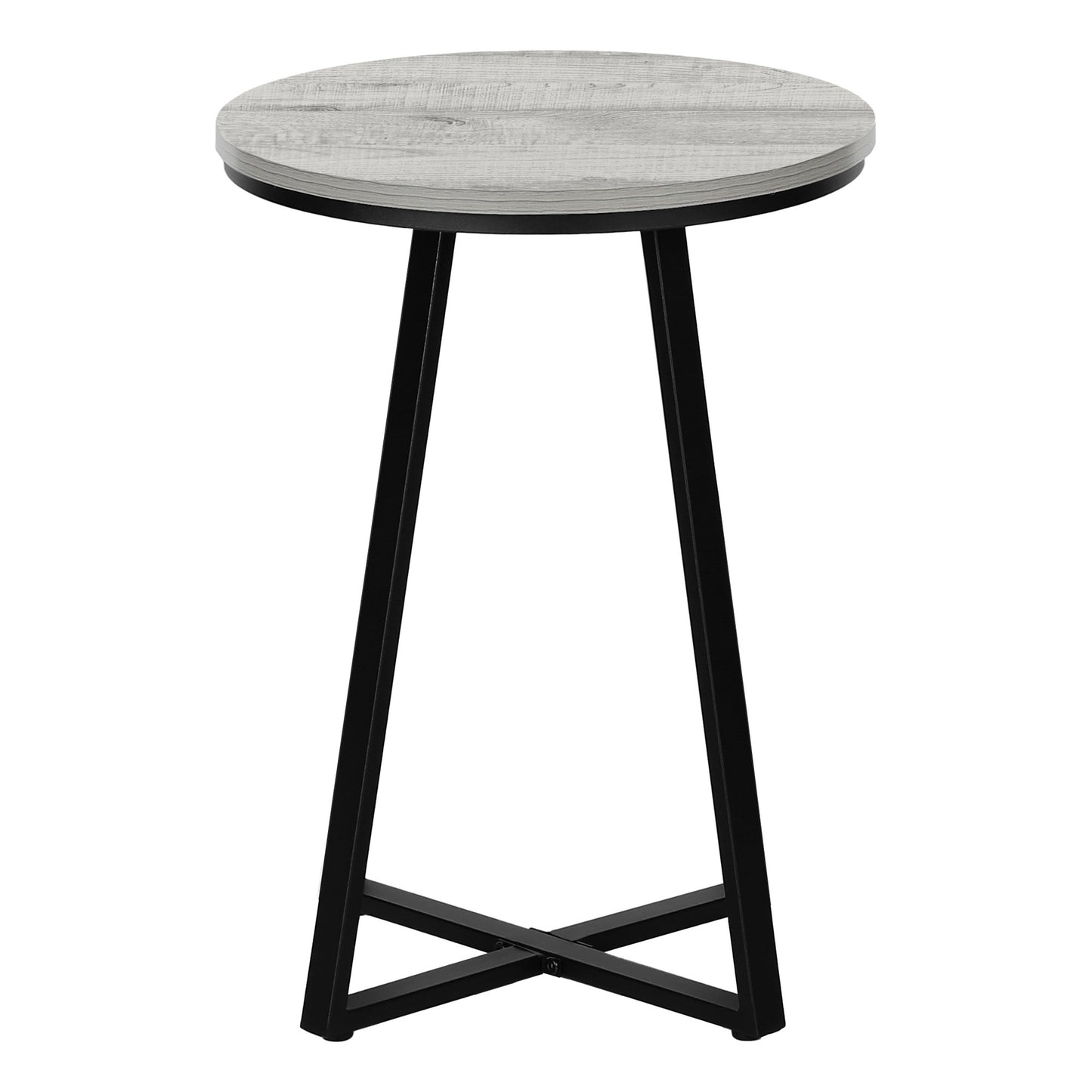 22" Black And Gray Round End Table