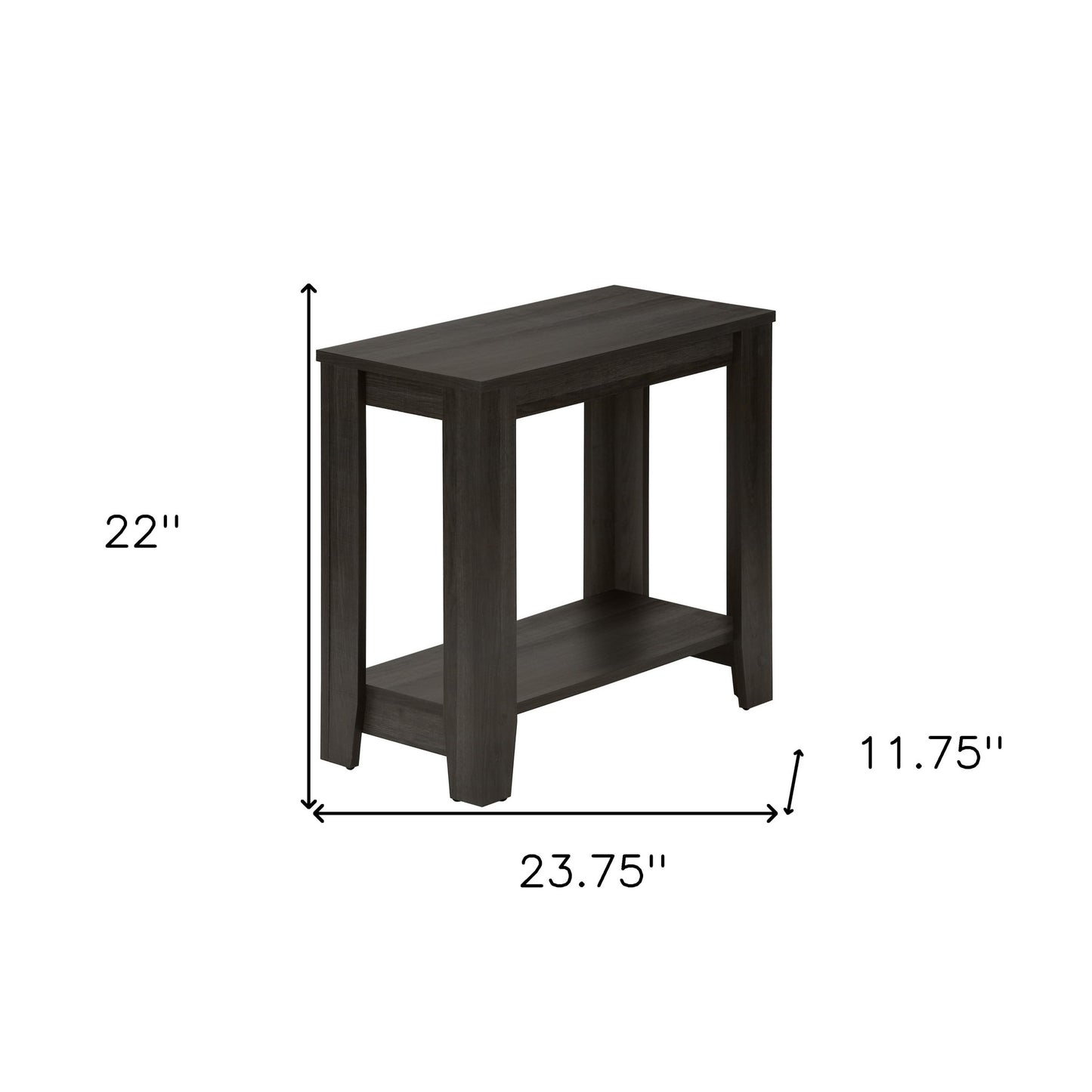 22" Brown Wood End Table With Shelf