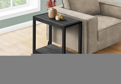 24" Black End Table With Shelf