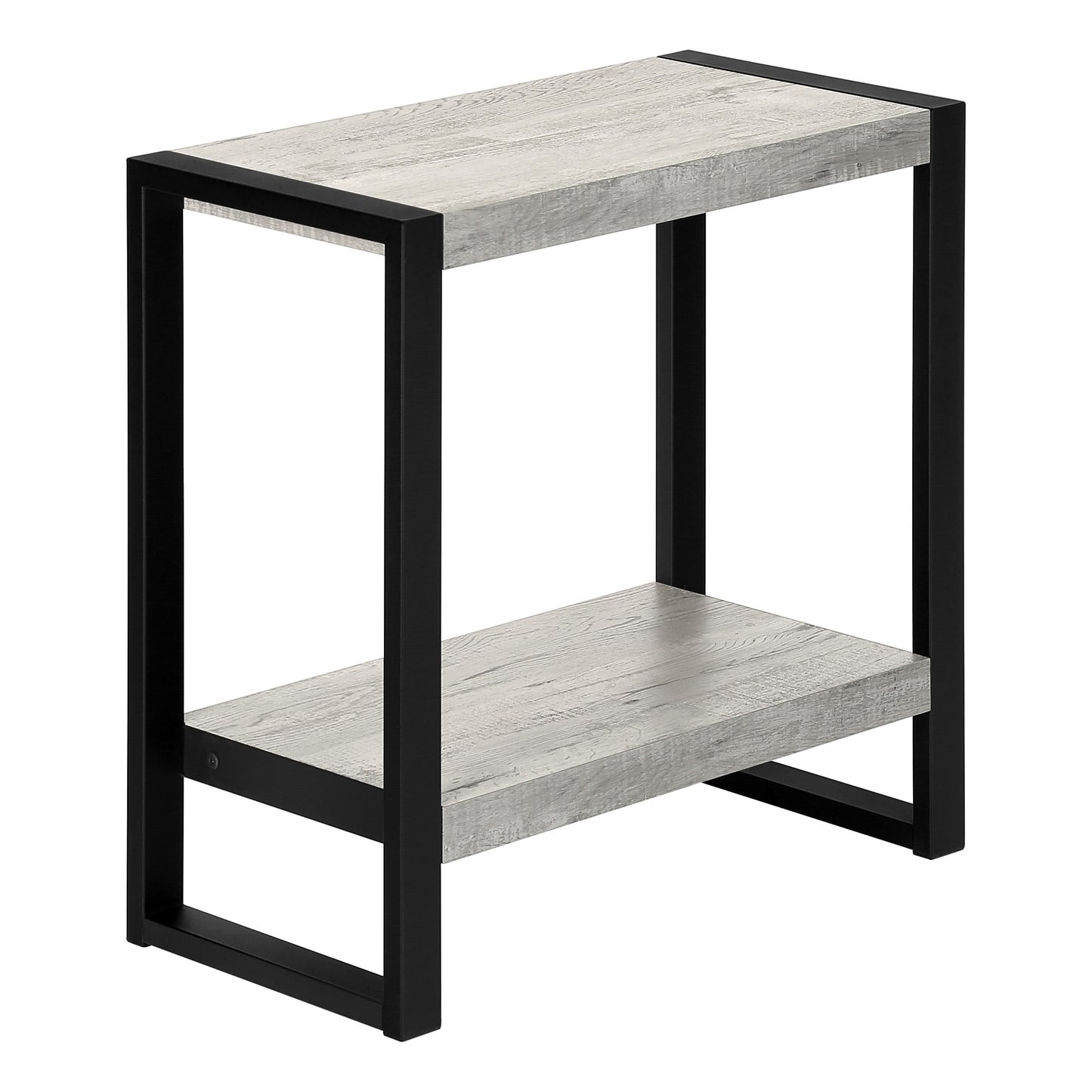 24" Black And Gray End Table With Shelf