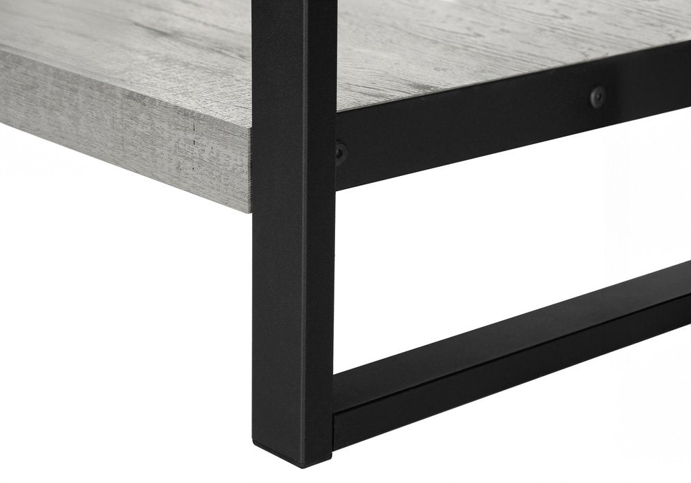 24" Black And Gray End Table With Shelf
