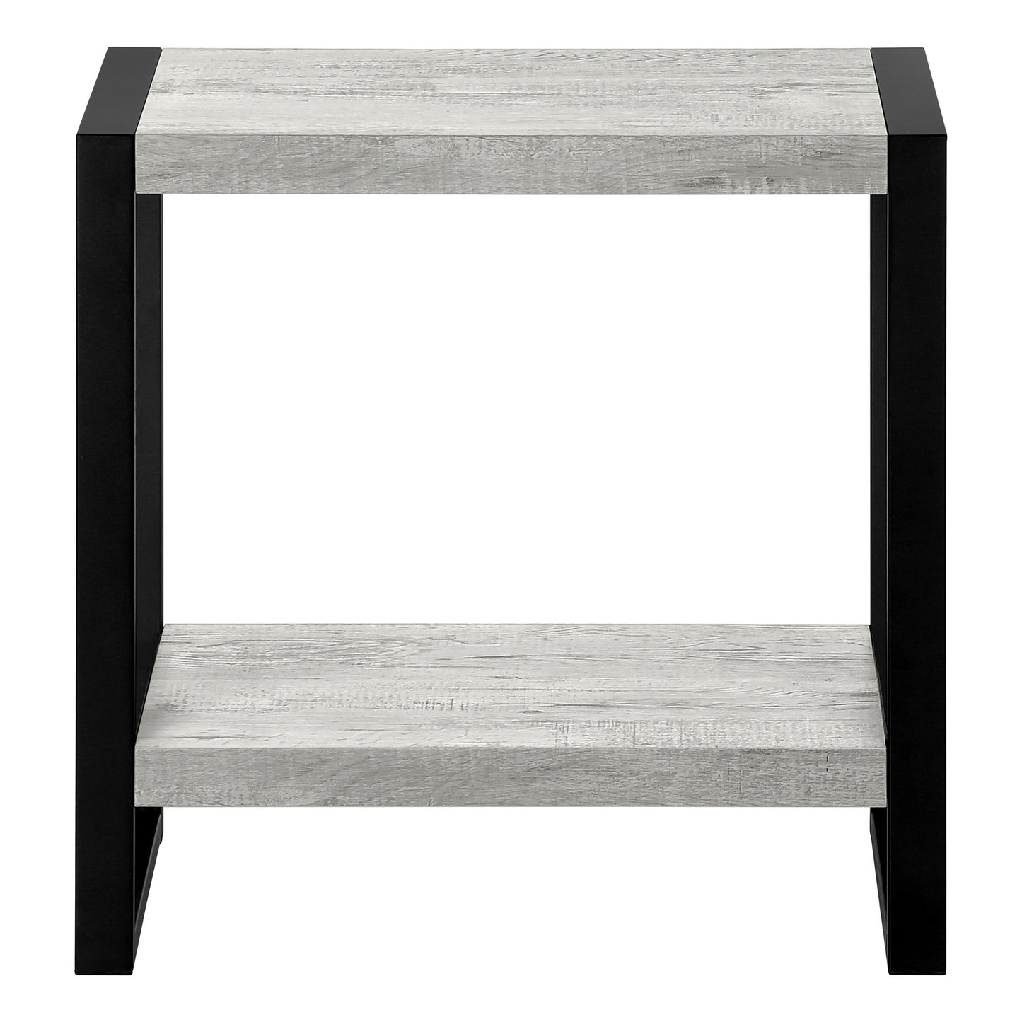 24" Black And Gray End Table With Shelf