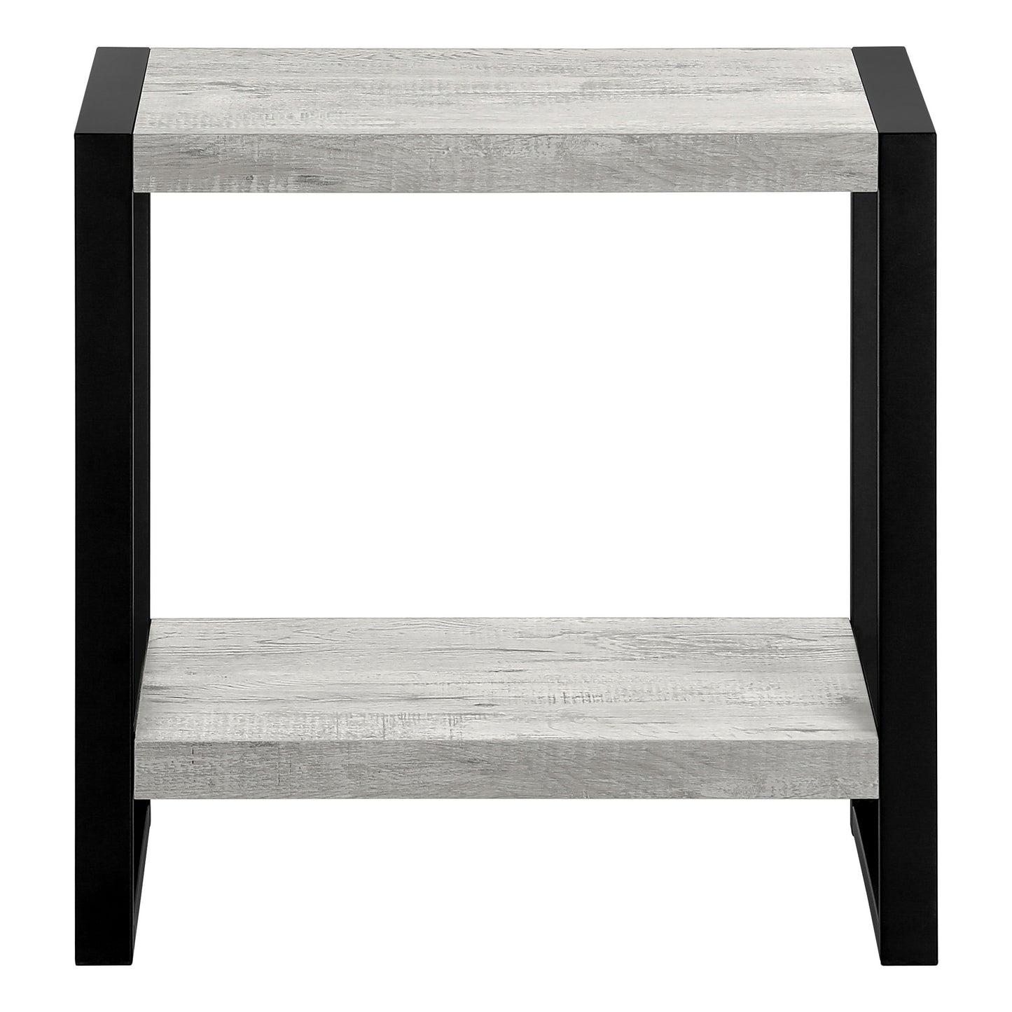 24" Black And Gray End Table With Shelf