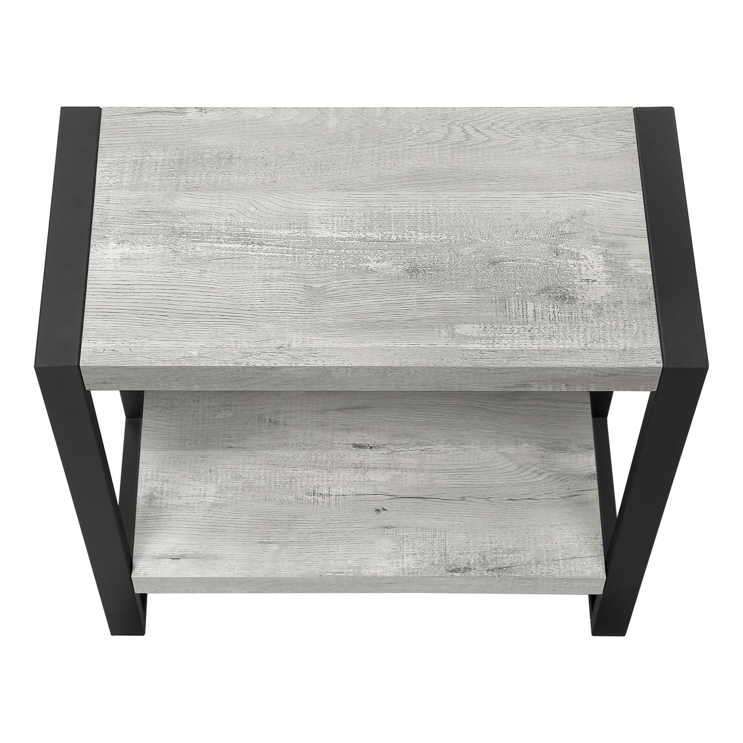 24" Black And Gray End Table With Shelf