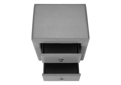 21" Gray Wood Two Drawer Nightstand