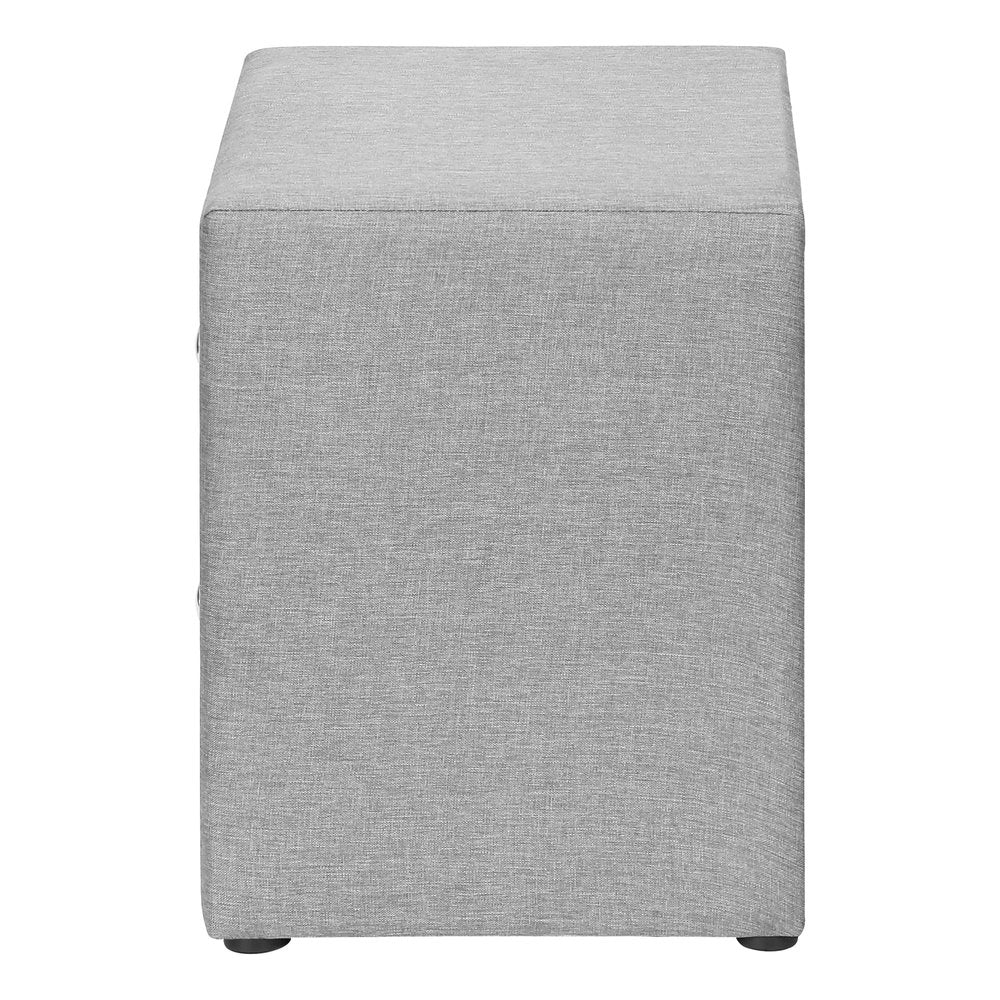 21" Gray Wood Two Drawer Nightstand