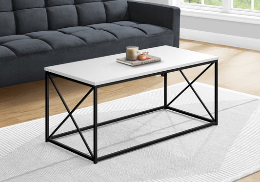 41" White Metal Coffee Table