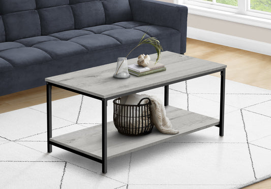 40" Gray And Black Metal Coffee Table