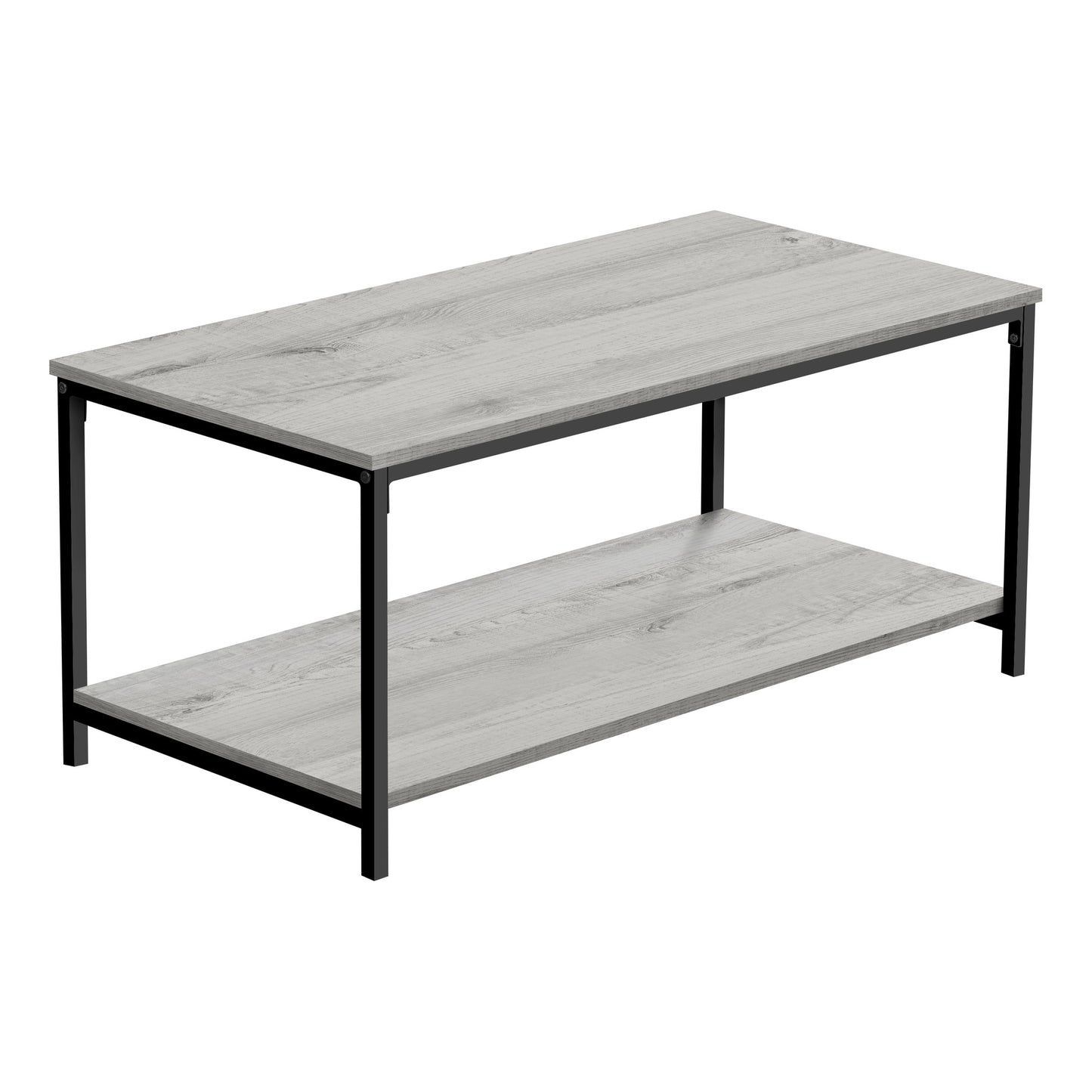 40" Gray And Black Metal Coffee Table