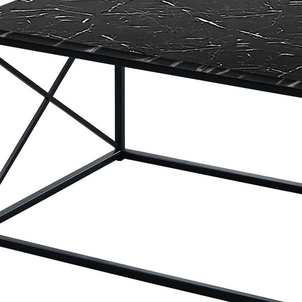 Set of Three 42" Black Metal Coffee Table