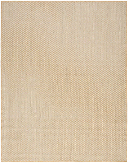 Beige textured rug with a tiny diamond lattice pattern in warm neutral tones.