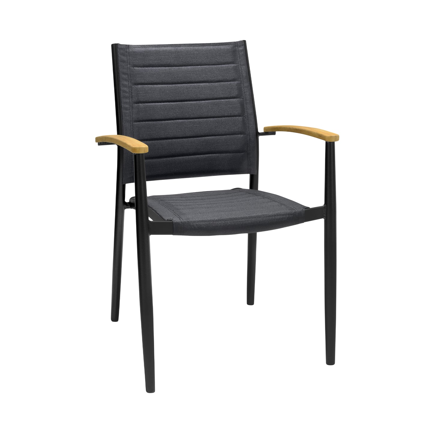 20" Set of Two Gray and Black Metal Indoor Outdoor Dining Chair