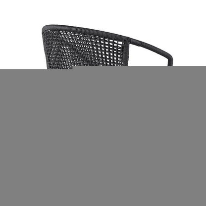 Set of Two 25" Black Metal Outdoor Dining Chair