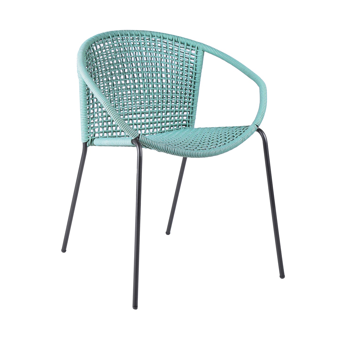 Set of Two 25" Green Metal Outdoor Dining Chair