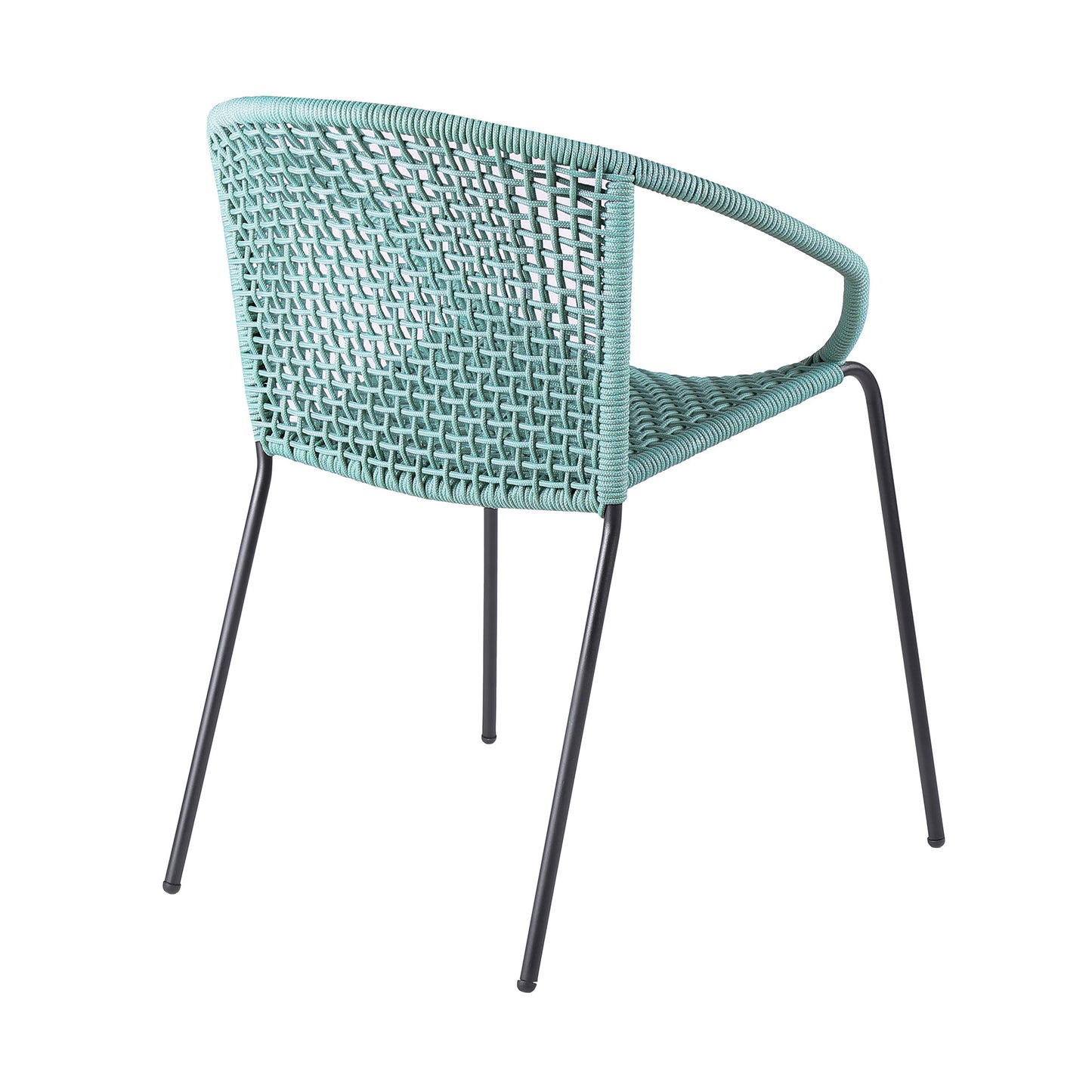 Set of Two 25" Green Metal Outdoor Dining Chair