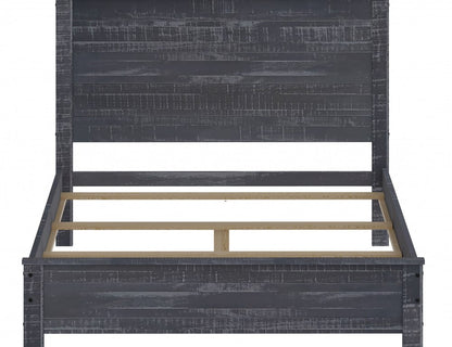 Grey solid wood full double bed frame