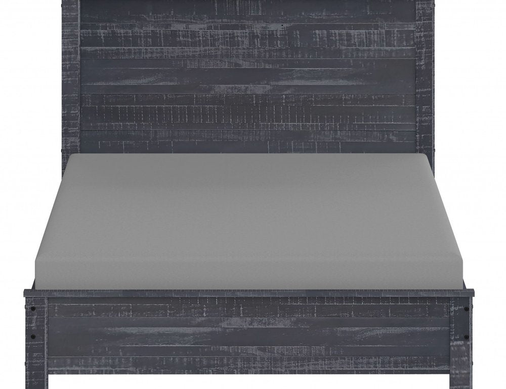 Grey solid wood full/double bed frame