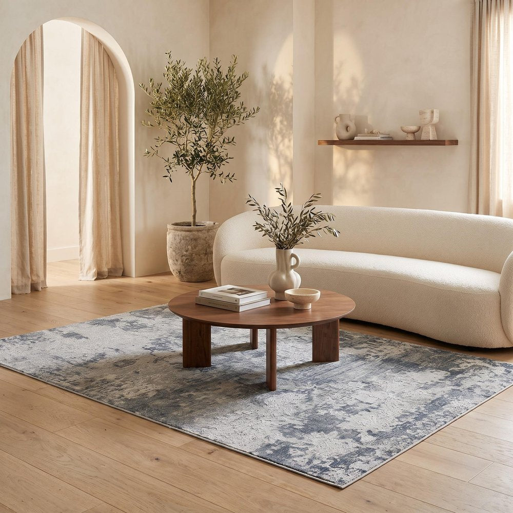 5' X 8' Blue Abstract Power Loom Area Rug