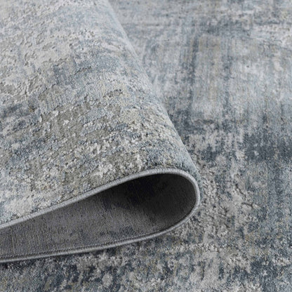 5' X 8' Blue Abstract Power Loom Area Rug