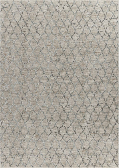 5' X 8' Beige Moroccan Stain Resistant Area Rug