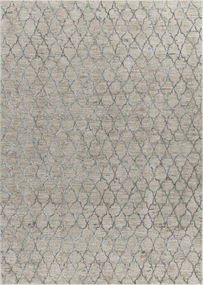 5' X 8' Beige Moroccan Stain Resistant Area Rug