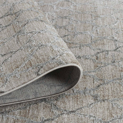 8' X 10' Beige Moroccan Stain Resistant Area Rug