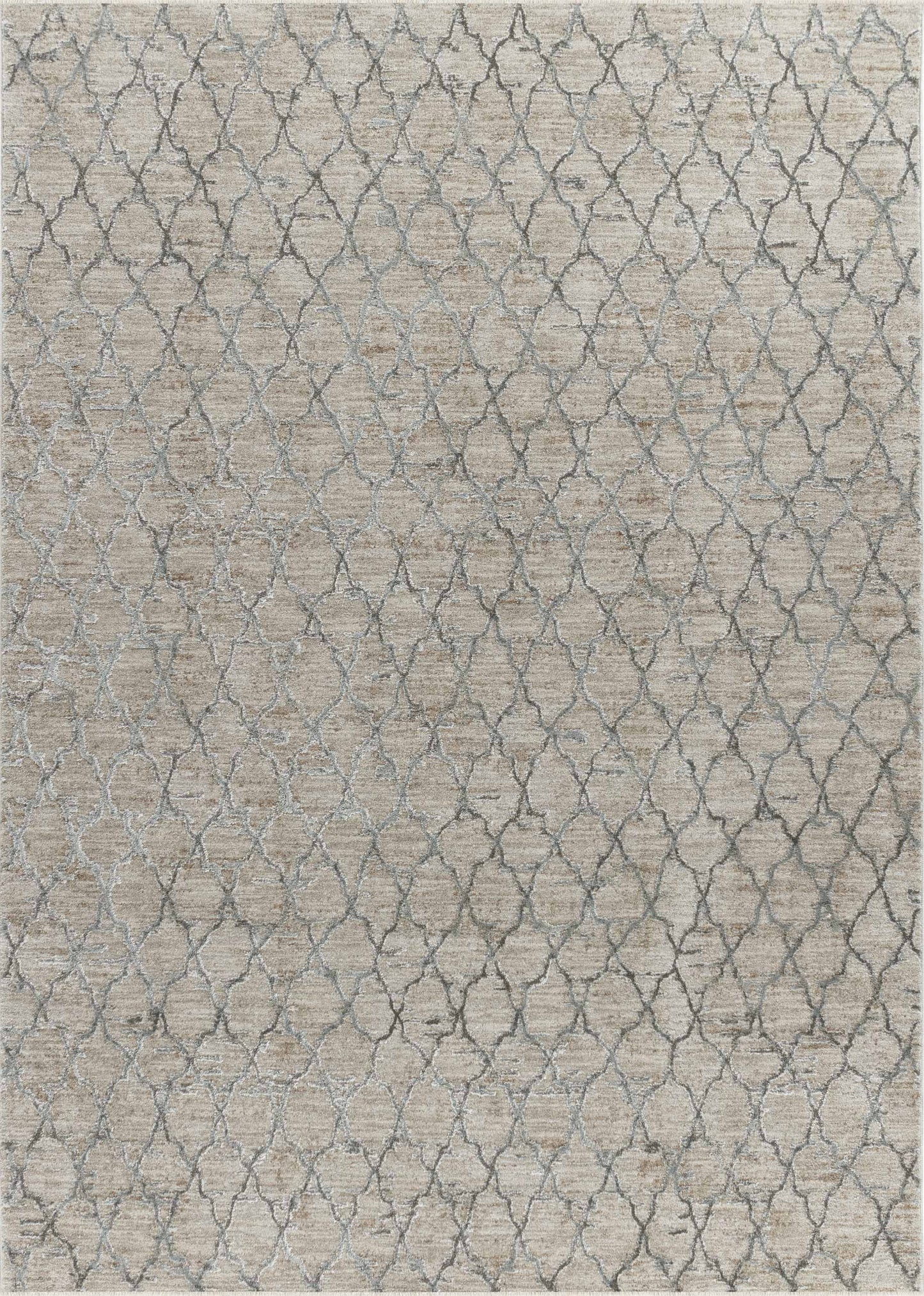 8' X 10' Beige Moroccan Stain Resistant Area Rug