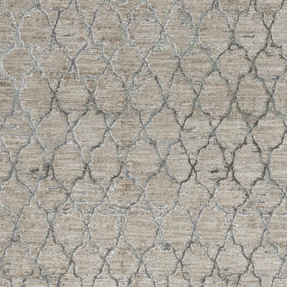 9' X 12' Beige Moroccan Stain Resistant Area Rug