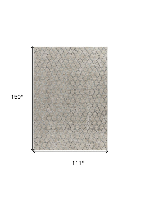 9' X 12' Beige Moroccan Stain Resistant Area Rug