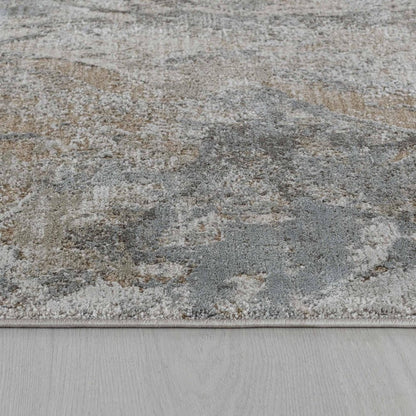 5' X 7' Beige Abstract Power Loom Area Rug